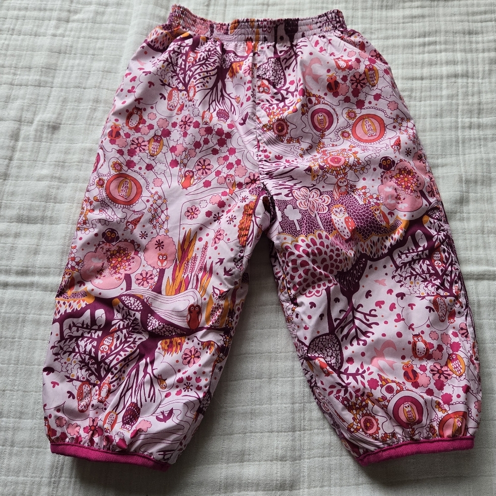 Patagonia reversible Snow Pants pink woodland 24mo/2T Flexible